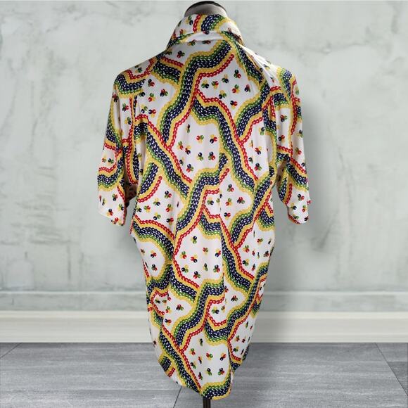 Vintage 70s Lily Dache Rainbow Print Disco Top Oversized XL–2X Pride Style - Picture 4 of 13